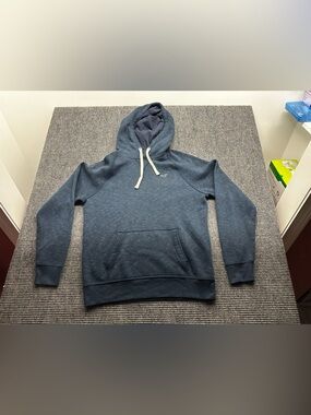Men’s Blue Hollister Kangaroo Pocket Pull Over Hoodie Hooded Sweatshirt Size LG